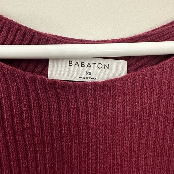 Aritzia Babaton Kitano Cross-Back Wool Sweater | XS | Wine - Picture 2 of 5
